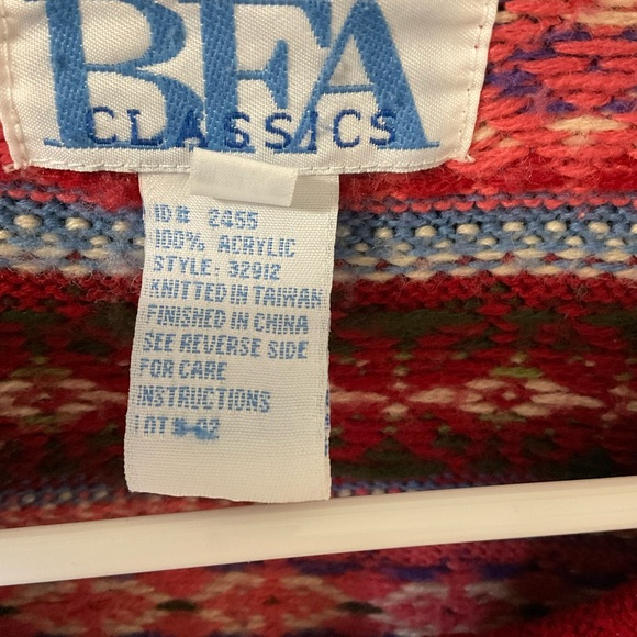 Petite Medium Fair Isle sweater, red and other colors - Picture 2 of 5